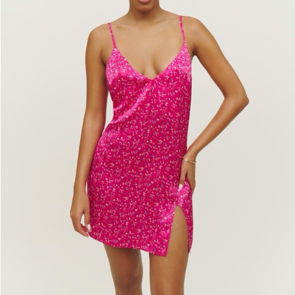 Reformation Ballard Barbie Silk Dress Size S